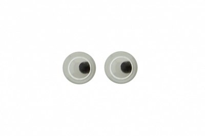 Глазки для игрушек, круглые, с бегающими зрачками, 3 мм/упак.100+/-5 шт, цв. -черно-белые - купить в Иваново. Цена: 25.40 руб.