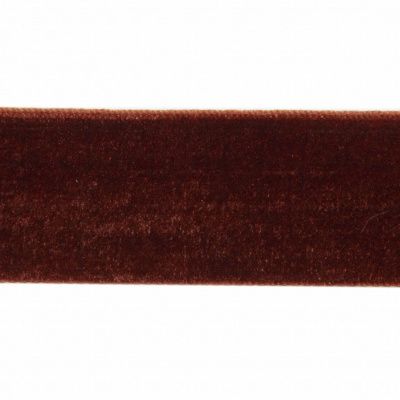 Лента бархатная нейлон, шир.25 мм, (упак. 45,7м), цв.120-шоколад - купить в Иваново. Цена: 981.09 руб.