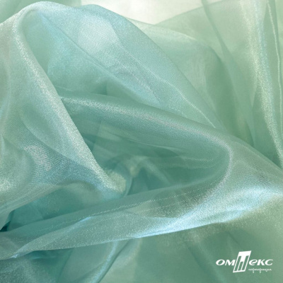 Ткань органза, 100% полиэстр, 28г/м2, шир. 150 см, цв. #104 светло-зеленый - купить в Иваново. Цена 86.24 руб.