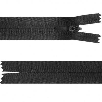 Молния потайная Т3, 18 см, полиэстер, цвет чёрный - купить в Иваново. Цена: 4.85 руб.