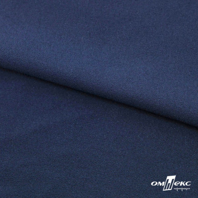 Ткань плательная Креп Рибера, 100% полиэстер,120 гр/м2, шир. 150 см, цв. Т.синий - купить в Иваново. Цена 143.75 руб.
