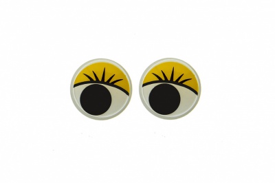Глазки для игрушек, круглые, с бегающими зрачками, 8 мм/упак.50+/-2 шт, цв. -желтый - купить в Иваново. Цена: 59.05 руб.