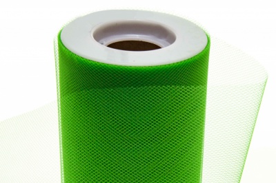 Фатин в шпульках 16-146, 10 гр/м2, шир. 15 см (в нам. 25+/-1 м), цвет зелёный - купить в Иваново. Цена: 100.69 руб.