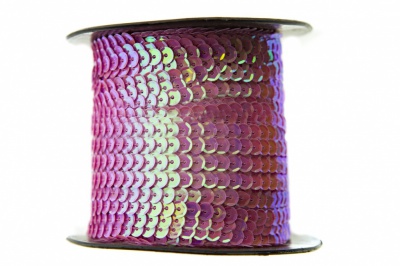 Пайетки "ОмТекс" на нитях, CREAM, 6 мм С / упак.73+/-1м, цв. 89 - розовый - купить в Иваново. Цена: 468.37 руб.
