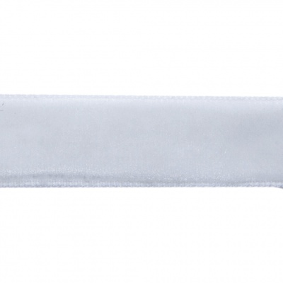 Лента бархатная нейлон, шир.12 мм, (упак. 45,7м), цв.01-белый - купить в Иваново. Цена: 462.28 руб.