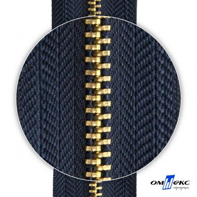 Молнии джинсовые металл т-4, 18 см латунь (YG), цв.- джинсовый синий (560) - купить в Иваново. Цена: 21.57 руб.