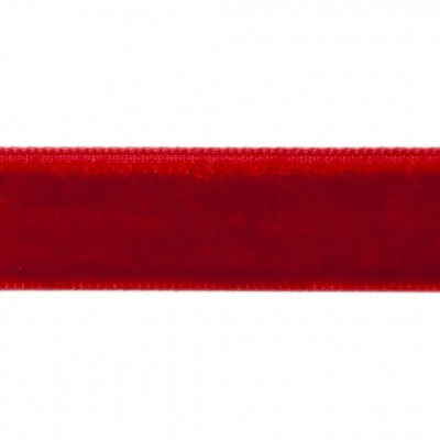 Лента бархатная нейлон, шир.12 мм, (упак. 45,7м), цв.45-красный - купить в Иваново. Цена: 396 руб.