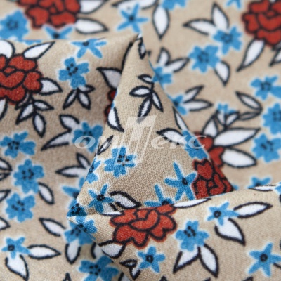 Плательная ткань "Фламенко" 7.1, 80 гр/м2, шир.150 см, принт растительный - купить в Иваново. Цена 239.03 руб.