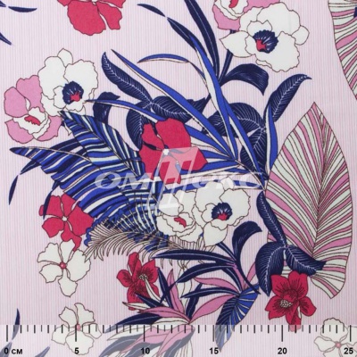 Плательная ткань "Фламенко" 18.1, 80 гр/м2, шир.150 см, принт растительный - купить в Иваново. Цена 239.03 руб.