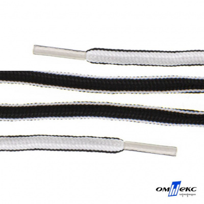Шнурки #4-27, круглые 130 см, двухцветные (черно/белый) - купить в Иваново. Цена: 47.04 руб.