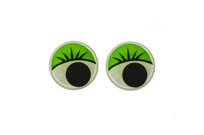Глазки для игрушек, круглые, с бегающими зрачками, 10 мм/упак.50+/-2 шт, цв. -зеленый - купить в Иваново. Цена: 71.20 руб.