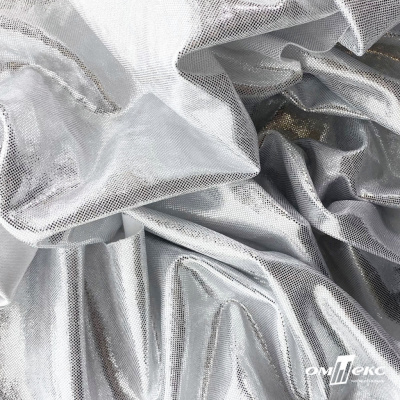 Трикотажное полотно голограмма, шир.140 см, #602 -белый/серебро - купить в Иваново. Цена 385.88 руб.