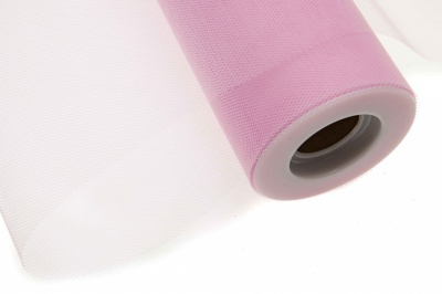 Фатин в шпульках 16-14, 10 гр/м2, шир. 15 см (в нам. 25+/-1 м), цвет розовый - купить в Иваново. Цена: 101.71 руб.