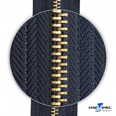 Молнии джинсовые металл т-5, 18 см латунь (YG), цв.- джинсовый синий (560) - купить в Иваново. Цена: 25.50 руб.