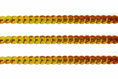Пайетки "ОмТекс" на нитях, CREAM, 6 мм С / упак.73+/-1м, цв. 88 - оранжевый - купить в Иваново. Цена: 300.55 руб.