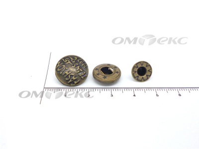 Кнопки металл 15 мм альфа антик с рис.№3  - купить в Иваново. Цена: 2.90 руб.
