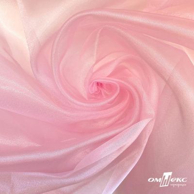 Ткань органза, 100% полиэстр, 28г/м2, шир. 150 см, цв. #47 розовая пудра - купить в Иваново. Цена 86.24 руб.