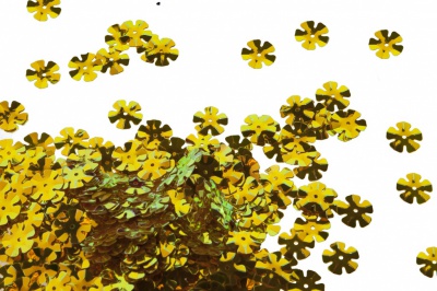 Пайетки "ОмТекс" россыпью,DOUBLE SIDED GOLD,цветок 14 мм/упак.50 гр, цв. 0460-золото - купить в Иваново. Цена: 80.12 руб.