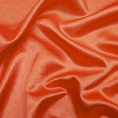 Поли креп-сатин 18-1445, 120 гр/м2, шир.150см, цвет оранжевый - купить в Иваново. Цена 157.15 руб.