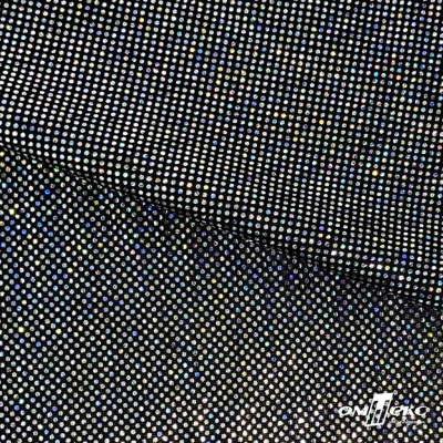 Трикотажное полотно голограмма, шир.140 см, #601-хамелеон чёрный - купить в Иваново. Цена 452.76 руб.