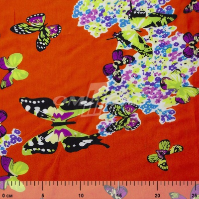 Плательная ткань "Софи" 7.1, 75 гр/м2, шир.150 см, принт бабочки - купить в Иваново. Цена 241.49 руб.