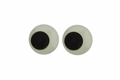 Глазки для игрушек, круглые, с бегающими зрачками, 18 мм/упак.20+/-2 шт, цв. -черно-белые - купить в Иваново. Цена: 25.40 руб.