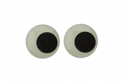 Глазки для игрушек, круглые, с бегающими зрачками, 24 мм/упак.50+/-2 шт, цв. -черно-белые - купить в Иваново. Цена: 60.32 руб.