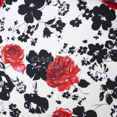 Плательная ткань "Фламенко" 22.1, 80 гр/м2, шир.150 см, принт растительный - купить в Иваново. Цена 239.03 руб.