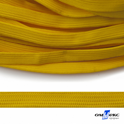 Шнур плетеный (плоский) d-12 мм, (уп.90+/-1м), 100% полиэстер, цв.269 - жёлтый - купить в Иваново. Цена: 8.62 руб.