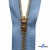 Молнии джинсовые металл т-5, 18 см латунь (YG), цв.-деним (231) - купить в Иваново. Цена: 22.80 руб.