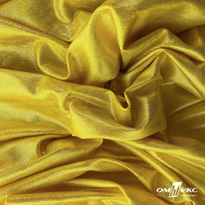 Трикотажное полотно голограмма, шир.140 см, #602 -жёлтый/жёлтый - купить в Иваново. Цена 385.88 руб.