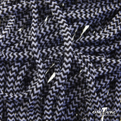 Шнурки #107-16, круглые 130 см, двухцветные цв.серый/чёрный - купить в Иваново. Цена: 31.89 руб.