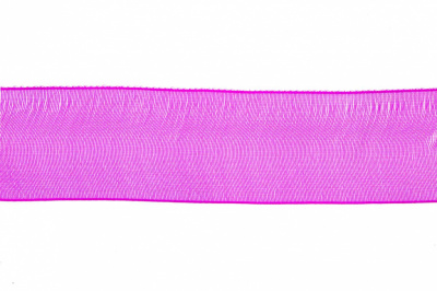 Лента органза 1015, шир. 10 мм/уп. 22,8+/-0,5 м, цвет ярк.розовый - купить в Иваново. Цена: 38.39 руб.