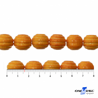 0309-Бусины деревянные "ОмТекс", 16 мм, упак.50+/-3шт, цв.003-оранжевый - купить в Иваново. Цена: 62.22 руб.