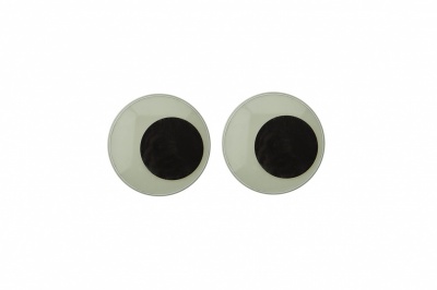 Глазки для игрушек, круглые, с бегающими зрачками, 15 мм/упак.50+/-2 шт, цв. -черно-белые - купить в Иваново. Цена: 46.92 руб.