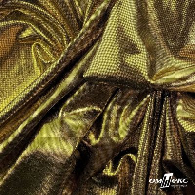 Трикотажное полотно голограмма, шир.140 см, #602 -чёрный/золото - купить в Иваново. Цена 385.88 руб.