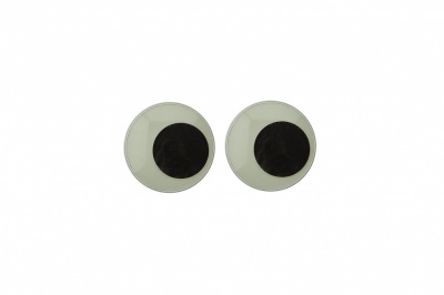 Глазки для игрушек, круглые, с бегающими зрачками, 8 мм/упак.50+/-2 шт, цв. -черно-белые - купить в Иваново. Цена: 15.88 руб.