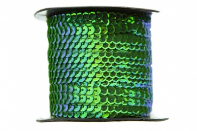 Пайетки "ОмТекс" на нитях, CREAM, 6 мм С / упак.73+/-1м, цв. 94 - зеленый - купить в Иваново. Цена: 297.48 руб.