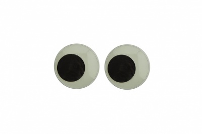 Глазки для игрушек, круглые, с бегающими зрачками, 12 мм/упак.50+/-2 шт, цв. -черно-белые - купить в Иваново. Цена: 38.32 руб.