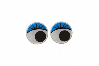 Глазки для игрушек, круглые, с бегающими зрачками, 8 мм/упак.50+/-2 шт, цв. -синий - купить в Иваново. Цена: 59.05 руб.