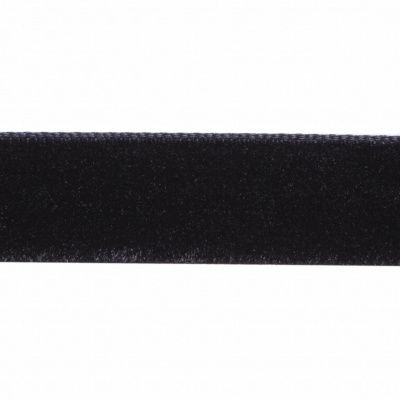 Лента бархатная нейлон, шир.12 мм, (упак. 45,7м), цв.03-черный - купить в Иваново. Цена: 448.27 руб.