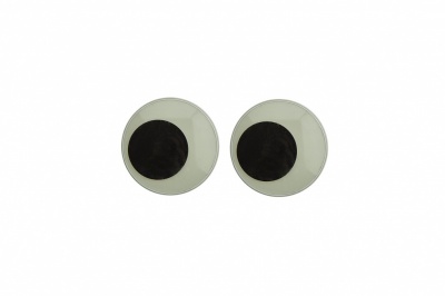 Глазки для игрушек, круглые, с ресничками, 10 мм/упак.50+/-2 шт, цв. -черно-белые - купить в Иваново. Цена: 21.24 руб.