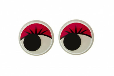 Глазки для игрушек, круглые, с бегающими зрачками, 15 мм/упак.50+/-2 шт, цв. -красный - купить в Иваново. Цена: 113.01 руб.